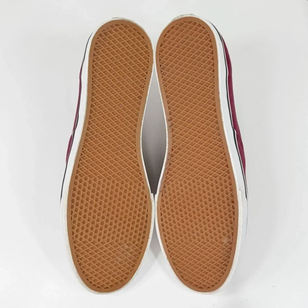 Vans Authentic Canvas Low Top Lace Up Sneakers Burgundy Red 8‎ Men 9.5 Women